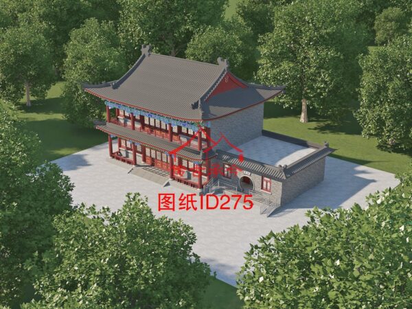 编号275：24.2*11.9米四合院全套施工图纸设计图纸 自建房图纸 提供材料及技术支持