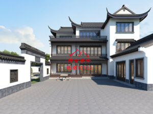 编号123：16.2*30.2米三层苏式合院全套施工图纸设计图纸 自建房图纸 提供材料及技术支持