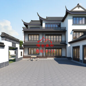 编号123：16.2*30.2米三层苏式合院全套施工图纸设计图纸 自建房图纸 提供材料及技术支持