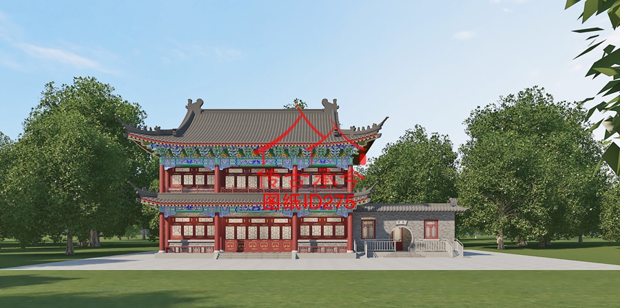 编号275：24.2*11.9米四合院全套施工图纸设计图纸 自建房图纸 提供材料及技术支持