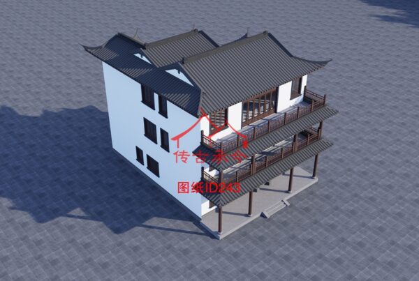 编号243：12.7*18.8米四合院全套施工图纸设计图纸 自建房图纸 提供材料及技术支持