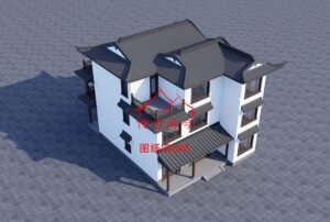 编号243：12.7*18.8米四合院全套施工图纸设计图纸 自建房图纸 提供材料及技术支持