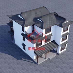 编号243：12.7*18.8米四合院全套施工图纸设计图纸 自建房图纸 提供材料及技术支持