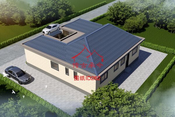 编号262：12.7*13.7米四合院全套施工图纸设计图纸 自建房图纸 提供材料及技术支持