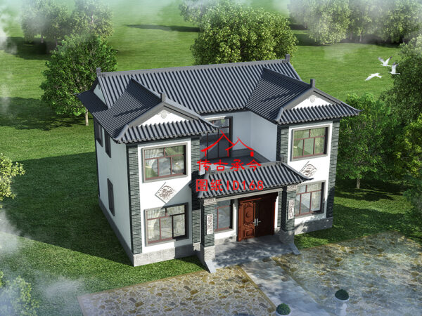 编号168：13*10.3米自建房四合院别墅全套施工图纸设计图纸 土建蓝图 到手即可施工 提供材料及技术指导