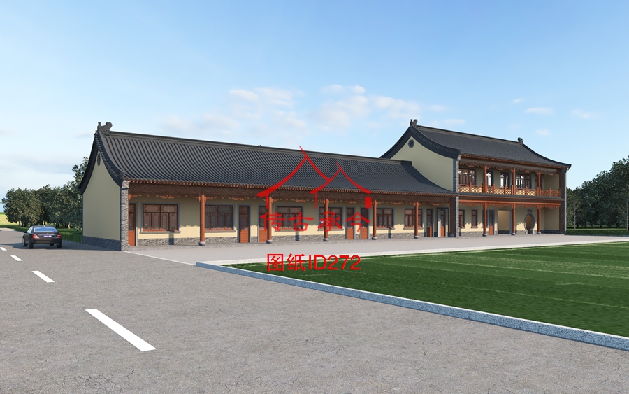 编号272：50.2*11.3米四合院全套施工图纸设计图纸 自建房图纸 提供材料及技术支持
