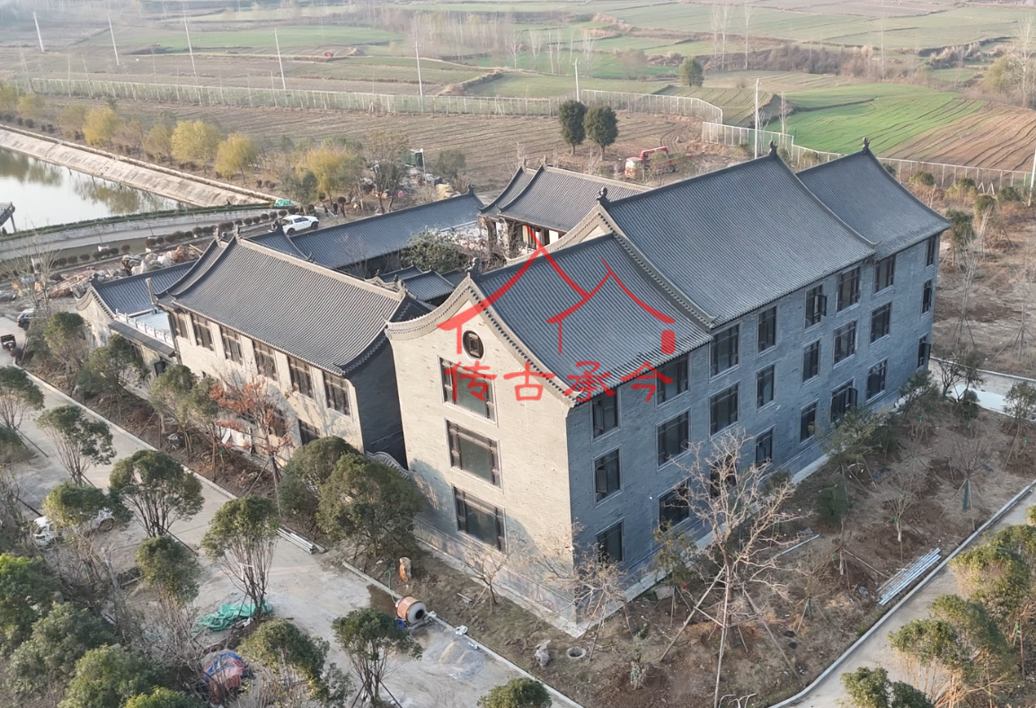 乡村自建中式大院中式院落外立面实景