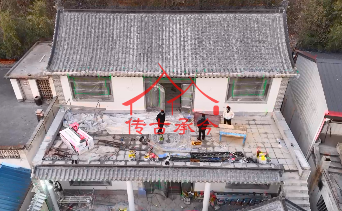 四合院鸟瞰效果图